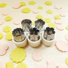 5入組/套不銹鋼蔬菜和水果形模具,包括卡通動物,花造型,兔子餅乾,迷你心形切割,DIY星形水果沙拉