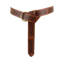 Thắt lưng da PU O-Ring dập nổi phong cách Halloween thời Trung cổ, Thắt lưng hiệp sĩ thời Phục hưng cổ điển - A - Xem 3