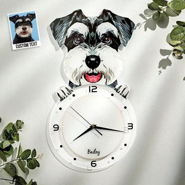 1 Stück Minimalistische Uhr Mit Individuellem Haustierbild Hund/katze Bild Und Name 'liebe Meinen Hund/katze' - Wunderschöne Wanduhren Zur Personalisierung Von Wohndekoration Im Wohnzimmer, Büro, Werkstatt - Bestes Geschenk Zur Geburt, Hauswarming, Hochzeit, Jubiläum, Geburtstag, Einzug - Einzigartiges Holzgeschenk Für Neubesitzer / Jubilare - Ideal Für Ihn/frau, Freund/freundin, Ehemann/ehefrau