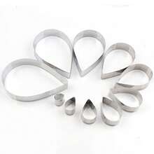 10pcs/Set Stainless Steel English Flower Fondant Mold Set, Including Waterdrop Rose Shape & Austin Rose Shape Sugarcraft Cake Decorating Tools - Silver - View 7