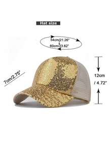 1pc Multi-Color Glitter Leopard Print Contrast Mesh Breathable Comfortable Sun-Shading Baseball Cap, Suitable For Party, Gathering, Festival, Stage, Outdoor, Daily Use - Leopard - View 2