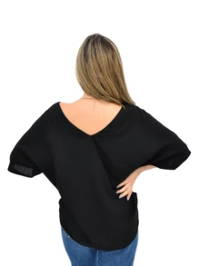 Women Blouses - 黑色 - 查看 3