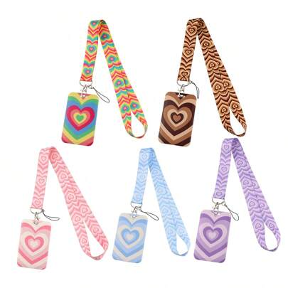 1pc Y2k Style Heart Pattern Long Id Card Lanyard, Suitable For Doctors, Nurses, Students, Teachers Badge Strap, Can Be Used As Or Daily Use Casual Valentine's Day Valentines Car Accessories Bag Charm School Letter Cute Goth Christmas Gift Ideas Bag Accessories Lanyards With Id Holder Car Accessories Bag Charms Car Accessories Friend Sister