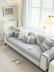 1 Miếng Ren Đệm sofa , Chenille Tiếng Pháp Thanh lịch Chống trượt , Chống bụi , Mềm mại Và phổ cập Bọc ghế sofa , Có thể Máy móc Denim mùa giặt - màu xám hiện đại - Xem 3