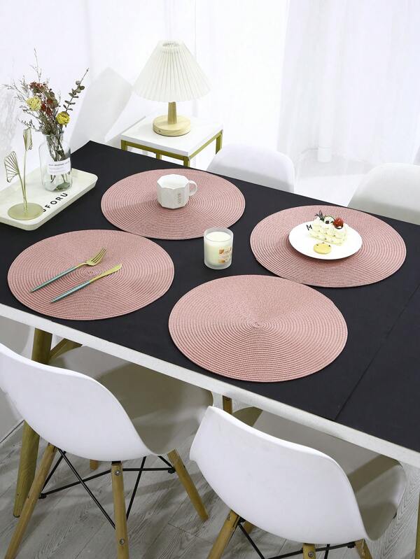 1 pièce de sets de table naturels tissés en éventail bohème pour table de cuisine Placemats intérieur/extérieur lavables résistants à la chaleur et nettoyables pour le camping, le festival, le mariage et les fêtes