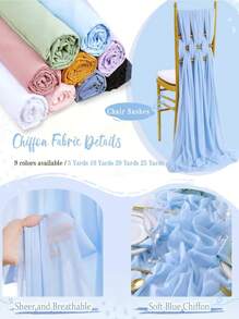 1pc Chiffon Solid Color Wedding Ceremony Reception Party Backdrop Cloth