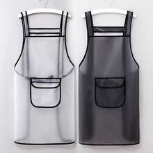 1個廚房防水透明圍裙家用擦拭防油圍裙燒烤圍裙咖啡廳圍裙 - 彩色 - 查看 5