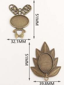 20 cái Retro Hợp kim Hoa Đá quý khung viền Hình Bầu Dục Với Ly Cabochon Đối với DIY Vòng tay , Dây chuyền , Làm đồ trang sức - Đồng - Xem 3