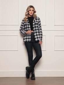 camisa feminina Flanelada xadrez blusa Feminino flanela xadrez Quadriculada