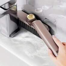 1支多功能360度旋轉間隙清潔刷,配有握把槽清潔刷,適用於門窗/角落除塵,地板間隙清潔,不死角清洗,刷子清潔工具 - 棕色 - 查看 1