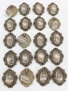 20 cái Retro Hợp kim Hoa Đá quý khung viền Hình Bầu Dục Với Ly Cabochon Đối với DIY Vòng tay , Dây chuyền , Làm đồ trang sức - Đồng - Xem 14