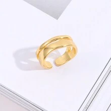 1 Miếng Nam Hợp kim Đơn giản Đúng mốt Mở Vòng tròn - Vàng - Xem 6