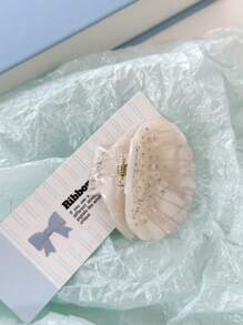 OUSEON A Stylish And Sophisticated White Shell Hair Clip With Rhinestones, Exuding Unique Design And Versatile Elegance - Perfect For Fashionistas Elegant,School Hair Claws Claw Clips Hair Clips Hair Jaw Clip Hair Clamps Hair Clutch Hair Catcher Clip, School Stuff, College Fall Winter Hair Accessories For Women For Vacation Outfits Woman