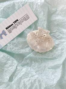 OUSEON A Stylish And Sophisticated White Shell Hair Clip With Rhinestones, Exuding Unique Design And Versatile Elegance - Perfect For Fashionistas Elegant,School Hair Claws Claw Clips Hair Clips Hair Jaw Clip Hair Clamps Hair Clutch Hair Catcher Clip, School Stuff, College Fall Winter Hair Accessories For Women For Vacation Outfits Woman