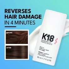 K18 Leave-In Molecular Hair Mask, Repairs Dry Or Damaged Hair, Reverse Hair Damage From Bleach, Color, Chemical Services & Heat 50ml/1.7oz - Hair Treatment - White - View 1