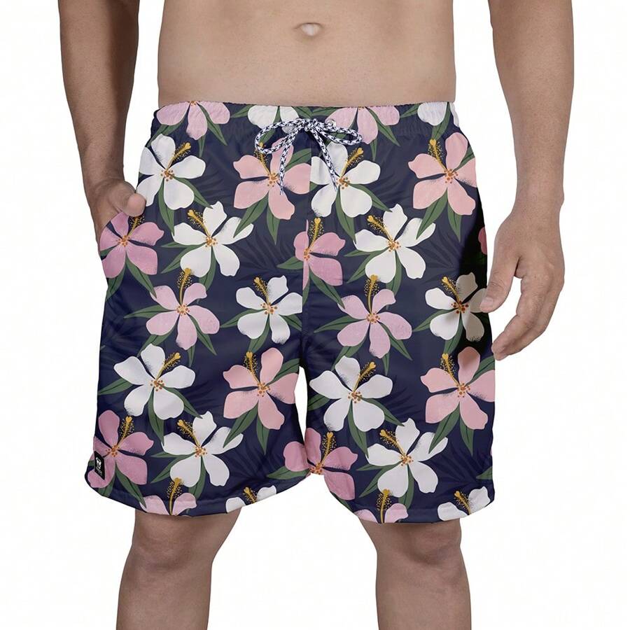 Men Beach Shorts - 黑色 - 查看 1
