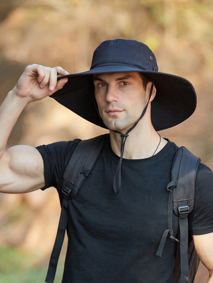 JOYLORD 1pc Men s Large Brim Bucket Hat Outdoor Sun Hat Summer Mountaineering Anti Uv Hat Spring Summer Casual SHEIN UK