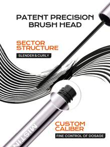 MISTINE 防水黑色濃密纖長睫毛膏,24小時捲翹、拉長、加密,不結塊不脫妝,自然棕色,含量5克1支裝