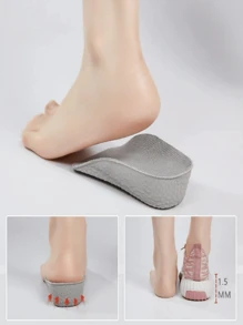 A Pair Of Soft And Breathable Invisible Popcorn Height Increasing Insoles In Grey, Suitable For Sports Shoes And  Boots, With A 7cm Height Increase