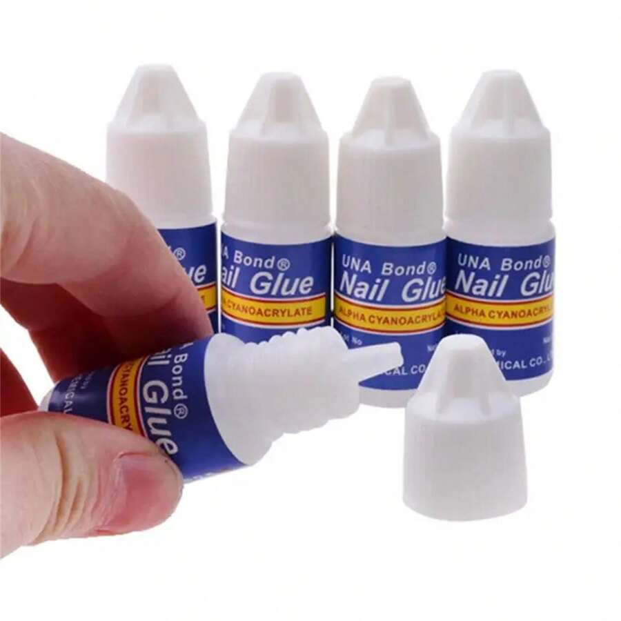 5 Pcs Clear Nail Glue For Acrylic Nails No Wipe Adhesive Gel For
