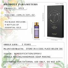 PHATOIL 9pcs Tinh dầu Bộ Có hương thơm Đối với Xà bông , Nến Làm , Premium Tinh dầu Đối với Máy khuếch tán , Máy giữ ẩm , Mát xa , Tắm Ngủ , Nhài , huynh diệp , Tinh dầu thơm , Bạc hà , Gỗ đàn hương , , vui tươi trái cam , Hoa hồng - 01-BỘ - Xem 9