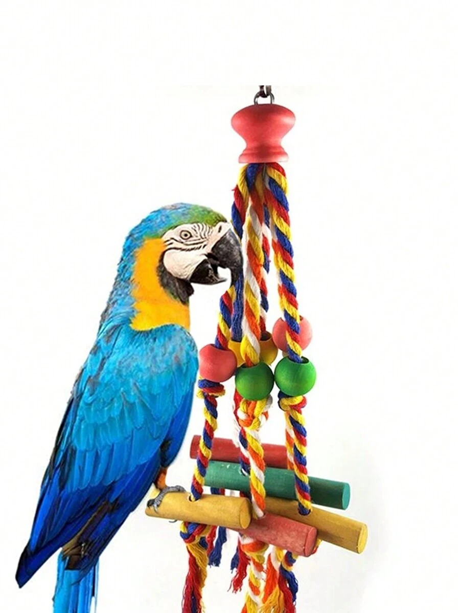 1 PC Bird Chewing Toy Funny Rope Parrot Toy Bite Resistant Bird Tearing Toy Cockatiels Parakeet Toy - Multicolor - View 1