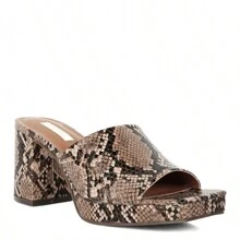 Artemisa Block Heel Slip On Sandals - 咖啡棕 - 查看 1