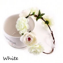 1 Miếng Lớn Thực tế Hoa hồng Hoa vương miện Dây buộc tóc , Phong cách Bohemian Tóc Đồ trang trí Cho đám cưới , Ảnh Prop , Buổi tiệc , bờ biển Kỳ nghỉ , Du lịch - Nhiều màu - Xem 7