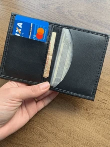 MCCM Slim Wallet Opens And Closes Stylish CNH Card Holder - Black - View 2