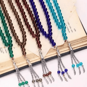 纯色水晶玻璃珠 99 颗珠子 8 毫米经典多层手链/项链