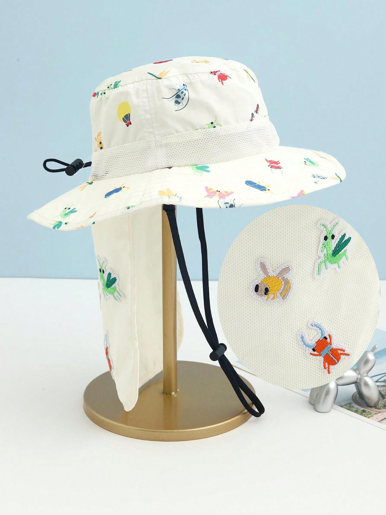 1pc Jan&Jul Kids' Sun Hat With Chin Strap Upf50+ Bucket Cap Large Brim