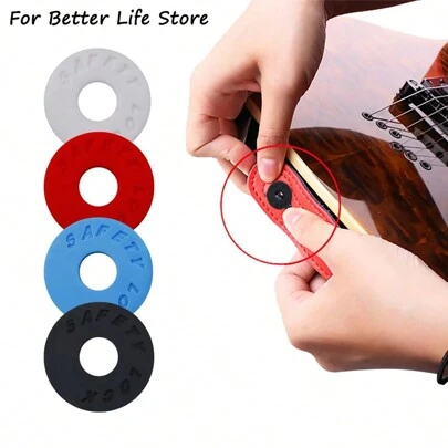 2pcs,Premium Rubber Guitar Strap Locks - Securely Fasten Your Guitar Strap, Compatible With Electric And Bass Guitars, Ideal Gift For Musicians,Guitar Strings,Guitar Pedals,Guitar Electric