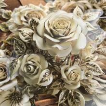 10 Sheets Waterproof Large Vintage Floral Pet Stickers For Scrapbooking, Diy Crafts, Journaling, Decoration Back To School