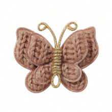 bilicaca 2/4pcs Handmade Knitted Yarn Butterfly Hair Clips, Soft Solid Color Versatile Hair Accessories For Baby - Brown - View 5