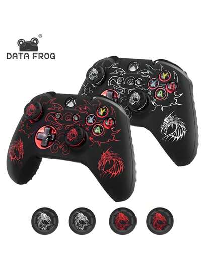 DATA FROG Capa de Silicone Data Frog para Controle do One, Capa Protetora para Gamepad do com Acessórios de Pegada para Polegar