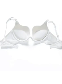 纯色可调节肩带钢圈文胸、内衣 - 白色 - 查看 5