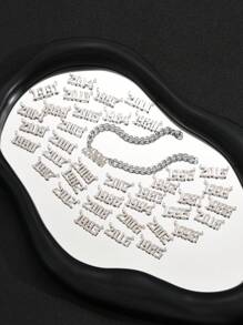 1 Pc Modern Minimalist Style Steel Color Year Digital Time Stick Chain Bracelet Men's Daily Life - Silver - View 4