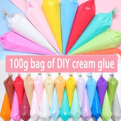 1pc Cream Glue 100g Handmade Material Kit For Phone Case, Stationery Box Diy, Crystal Epoxy Resin Accessory Summer, School