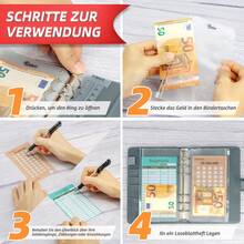 Budget Planner Deutsch - Bugetplaner Deutsch Startset mit 8 Sparchallenges - Finanzplaner Haushaltsbuch - Geld Organizer Sparbuch - Cash Stuffing - Budget Binder A6 Leder - Sparen mit Umschlagmethode - Pink - Übersicht 8