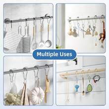 1 Set Of Shower Curtain Hooks, 12pcs Decorative Rustproof Stainless Steel Shower Curtain Rings, Matte Nickel Finish - Silver - View 10