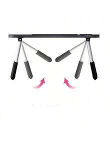 Mesa Plegable para Laptop de Madera, portátil, Soporte para Laptop, Mesa de Cama para Laptop, Resiste Gran Peso y Amplio Espacio para Desayuno y Trabajo - Negro - Ver 2