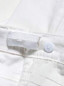 Quần short dệt thông thường thoáng khí đơn giản và linh hoạt cho bé trai - trắng - Xem 10