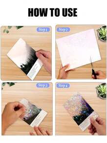 10 张全息贴纸透明 A4 乙烯基贴纸自粘防水透明膜，带有心形、雪花图案，11.8 X 8.3 英寸，可用于保护书籍、照片、明信片等。