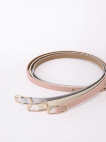 3入組女式休閒長方形扣帶,簡單裝飾設計 - 彩色 - 查看 3