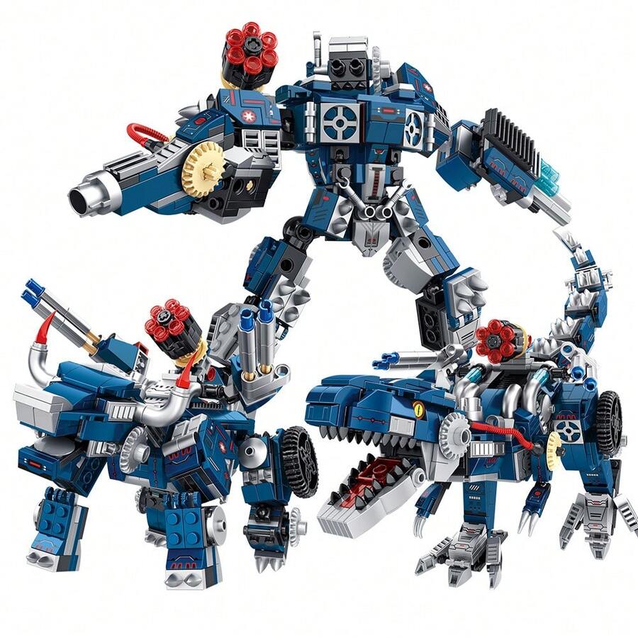 Transformed Dinosaur Building Blocks Set, 3-In-1 Tyrannosaurus Rex Construction Model, STEM Construction Toys For Boys Ages 7-14, 811 Pieces - MY051 - 查看 1