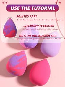 4PCS Makeup Sponge,Suitable For Cream & Powder Concealer, Loose Powder Makeup Applicator - Multicolor - View 7