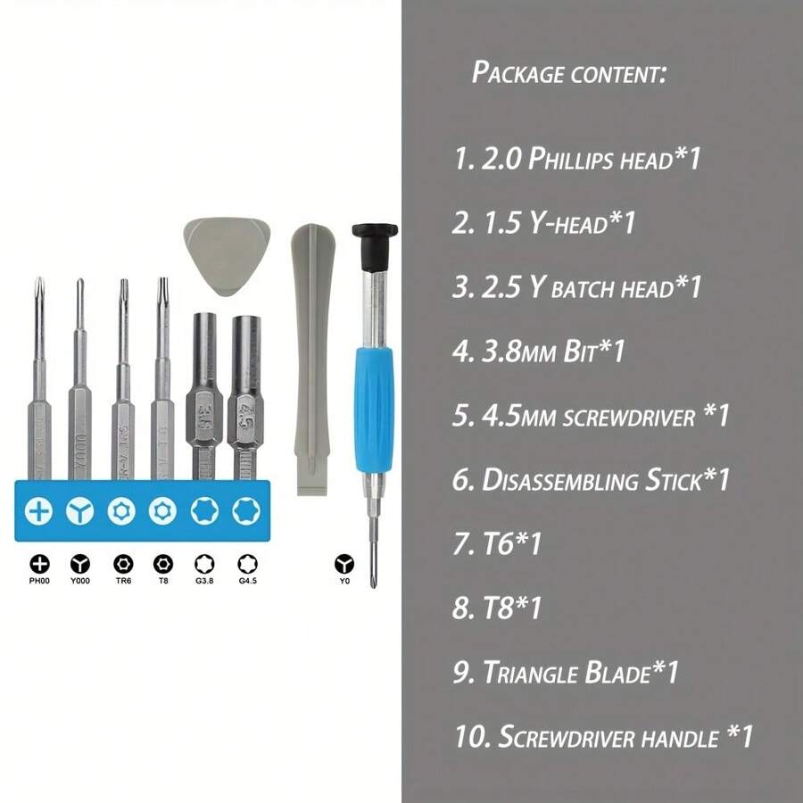 DALUHE Kit de destornilladores compatible con Switch, kit de reparación para desmontaje de Switch, destornillador para agarre NGC, PSP, GBA, 3DS - Negro - Ver 1