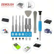 DALUHE Kit de destornilladores compatible con Switch, kit de reparación para desmontaje de Switch, destornillador para agarre NGC, PSP, GBA, 3DS - Negro - Ver 5