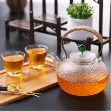 A Glass Teapot, A Copper Handle Teapot, A Filtering And Boiling Teapot, A Kung Fu Tea Set With Hammer Pattern And A Lifting Beam Teapot - White - View 3