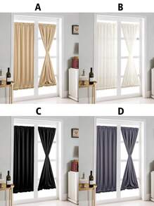 1Slice Curtain Finished Rod Curtain High Precision Solid Color Curtain French Door Curtain - Multicolor - View 3